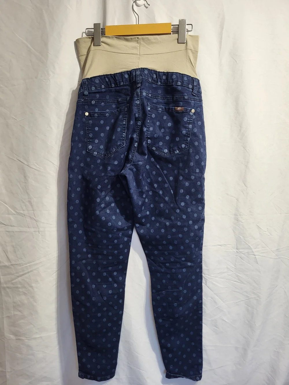 Lilac Branded Denim-Trim Top in Beige and Navy - Picture 2 of 5